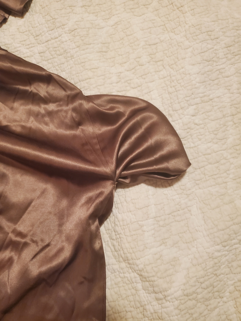 BCBGMaxAzria Silk Blend Bronze Shift Dress - Picture 7 of 7